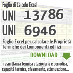 Foglio di calcolo excel trasmittanza termica periodica