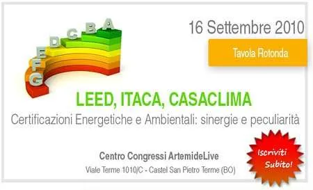 Leed-Itaca-Casa Clima: Congresso su certificazioni energetiche e ambientali