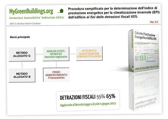 Calcolo prestazione energetica edifici e detrazioni fiscali 65%