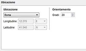 Ubicazione e orientamento su Velux Daylight Visualizer