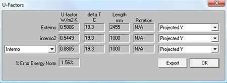 Therm impostazioni u-factors