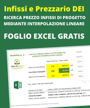 Foglio excel prezzo infissi DEI
