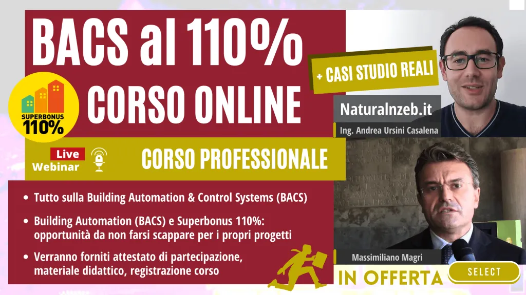 Corso BACS online building automation e superbonus 110%